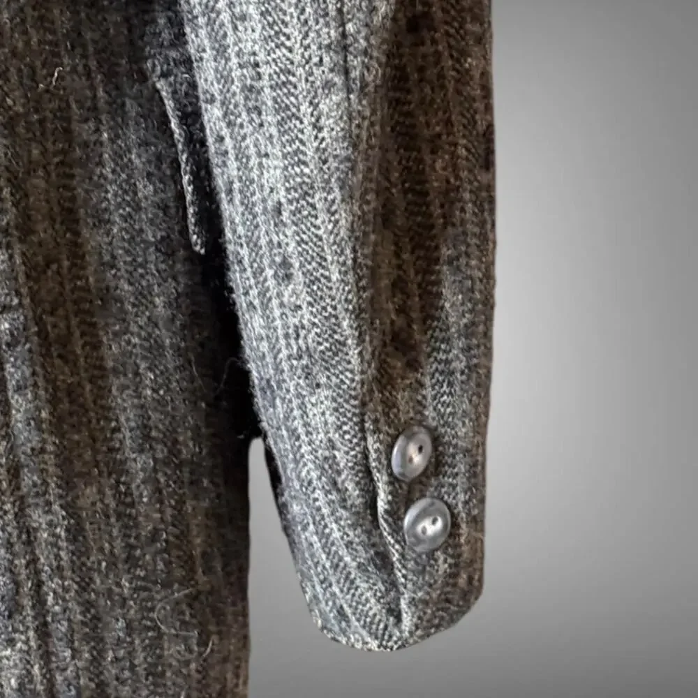 Vintage Harris Wool Tweed Blazer 38R Mod Jacket 1950s Grey 3 Button Sport Coat